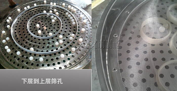 下层到上层筛孔